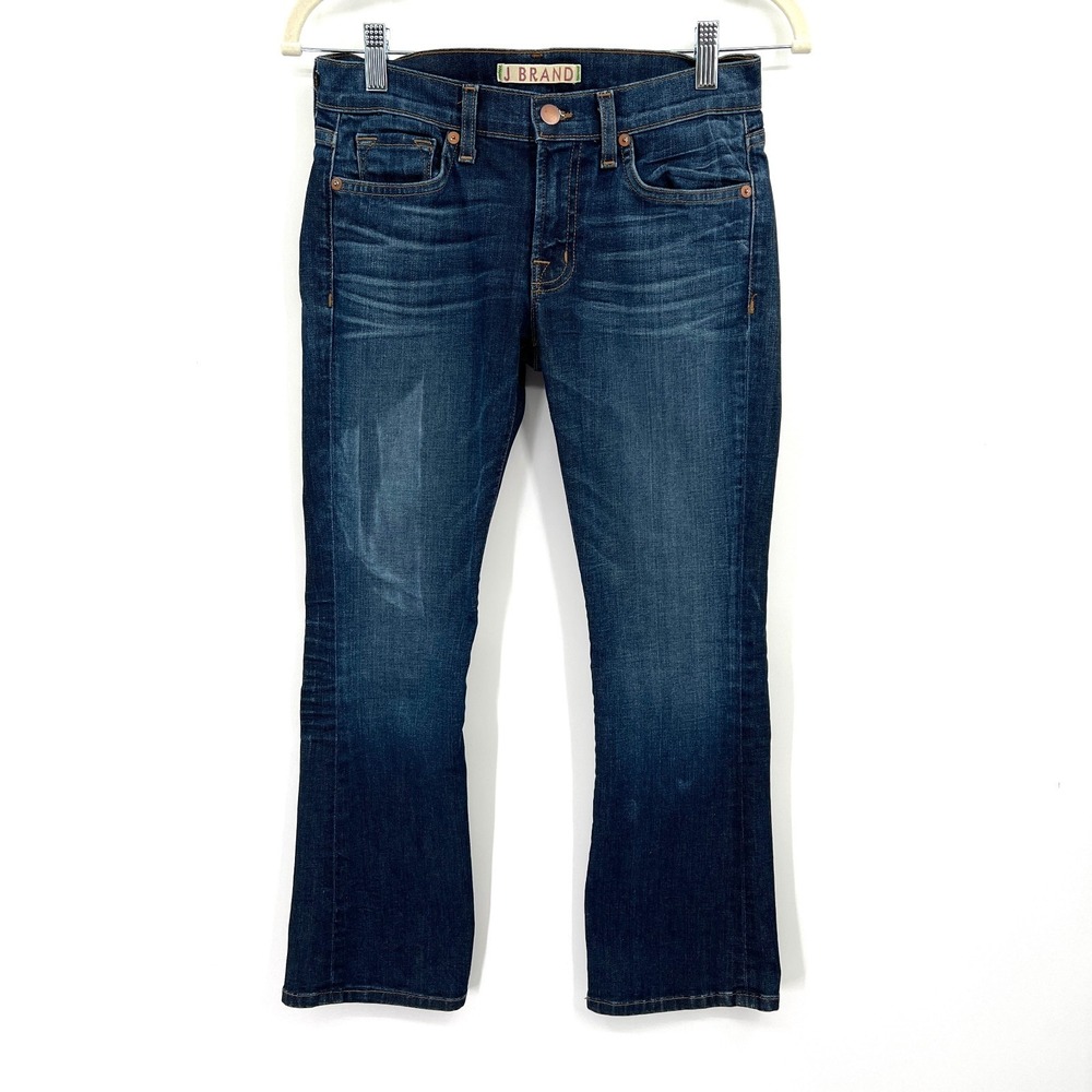 J‎ Brand dark wash Murphy kick boot cropped jeans capri minimalist low rise 25
